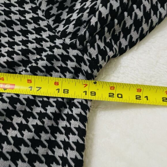 Joan Vass New York Houndstooth Blazer Size S Black Gray Longline Stretch Office - Picture 5 of 9